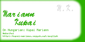 mariann kupai business card